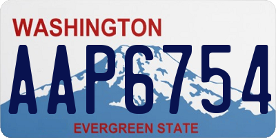 WA license plate AAP6754