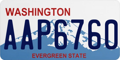 WA license plate AAP6760