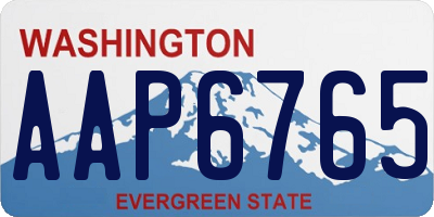 WA license plate AAP6765