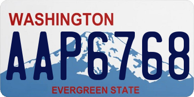 WA license plate AAP6768