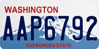 WA license plate AAP6792