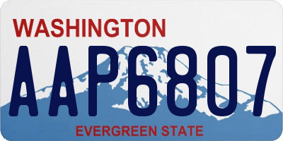 WA license plate AAP6807