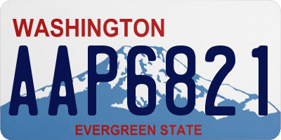 WA license plate AAP6821