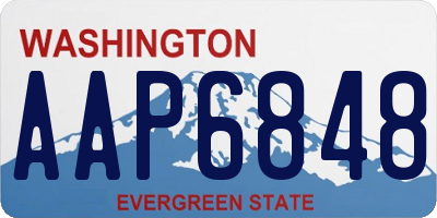 WA license plate AAP6848