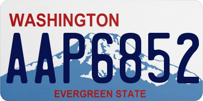 WA license plate AAP6852