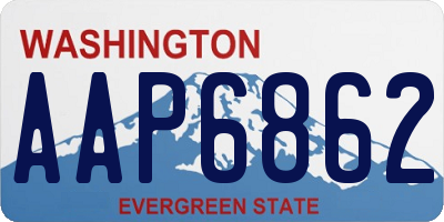 WA license plate AAP6862