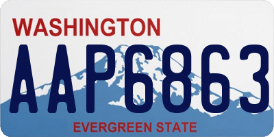 WA license plate AAP6863