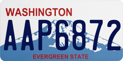 WA license plate AAP6872