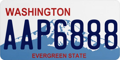 WA license plate AAP6888