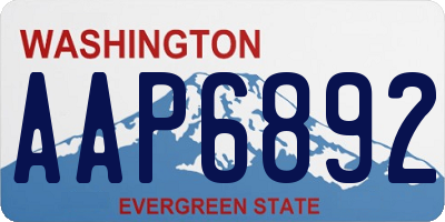WA license plate AAP6892
