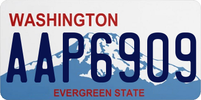 WA license plate AAP6909