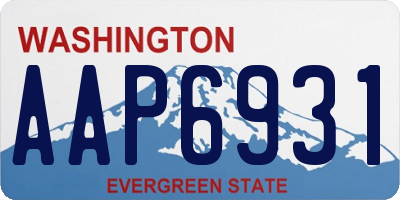 WA license plate AAP6931