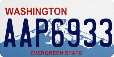 WA license plate AAP6933