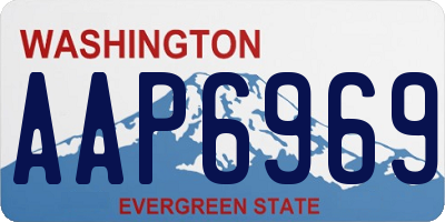 WA license plate AAP6969
