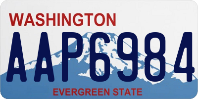 WA license plate AAP6984