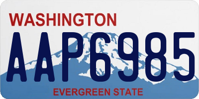 WA license plate AAP6985