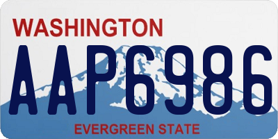 WA license plate AAP6986