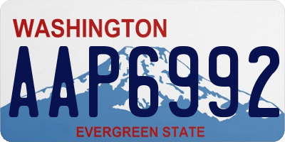 WA license plate AAP6992