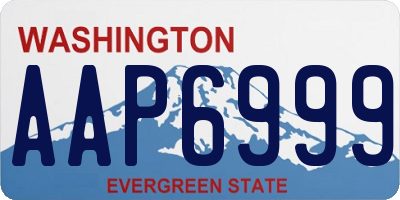 WA license plate AAP6999