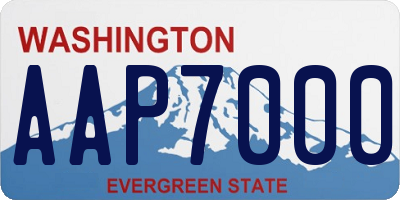 WA license plate AAP7000
