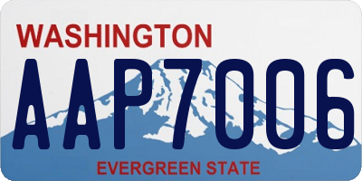 WA license plate AAP7006