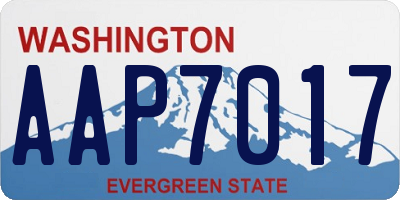 WA license plate AAP7017