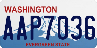 WA license plate AAP7036