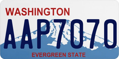 WA license plate AAP7070