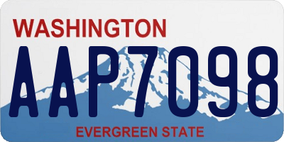 WA license plate AAP7098