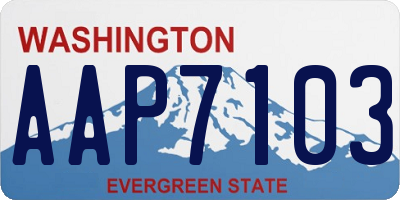 WA license plate AAP7103