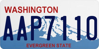 WA license plate AAP7110