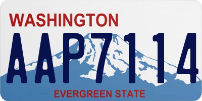 WA license plate AAP7114