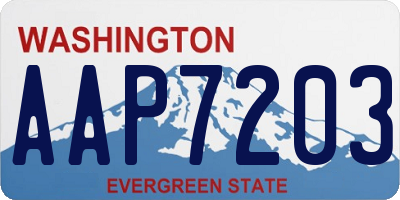 WA license plate AAP7203