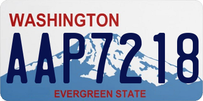 WA license plate AAP7218