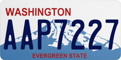 WA license plate AAP7227