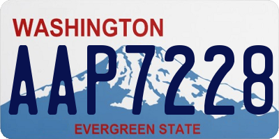 WA license plate AAP7228