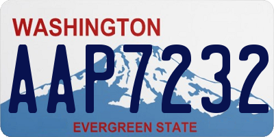 WA license plate AAP7232