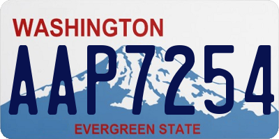 WA license plate AAP7254