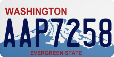 WA license plate AAP7258