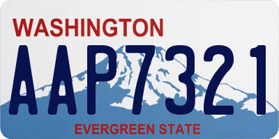 WA license plate AAP7321