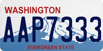 WA license plate AAP7333