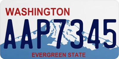 WA license plate AAP7345