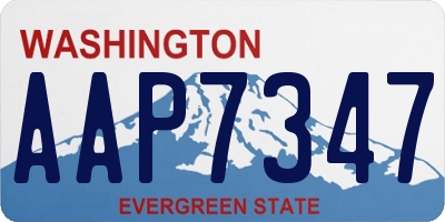 WA license plate AAP7347