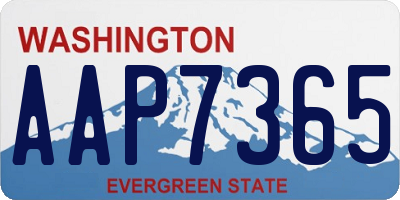 WA license plate AAP7365