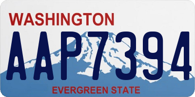 WA license plate AAP7394