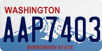 WA license plate AAP7403