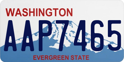 WA license plate AAP7465