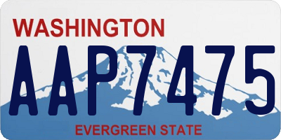 WA license plate AAP7475