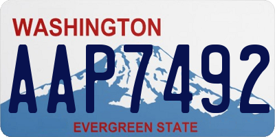 WA license plate AAP7492