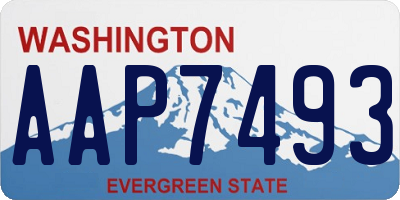 WA license plate AAP7493